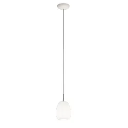 Luminaria colgante BAGAN E27 IP20, mate, blanco opalino regulable