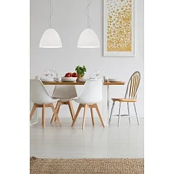 Luminaria colgante BELL de 2 llamas, grande, regulable E27 IP20, aluminio cepillado, blanco mate regulable
