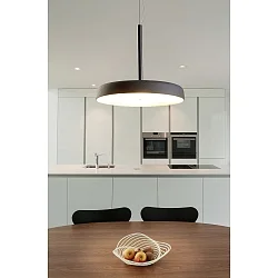 Luminaria colgante CLAVIO FLAT redondo, regulable IP20, antracita, negro mate regulable