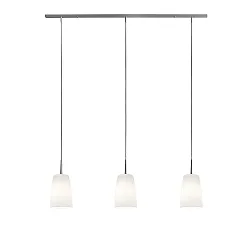 Luminaria colgante MESA de 3 llamas E27 IP20, mate, blanco opalino regulable