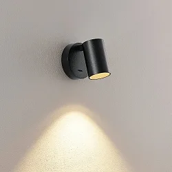 Luminaria para leer CAN TILT ROUND redondo, con interruptor, giro cardánico GU10 IP20, negro 