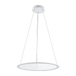 Luminaria colgante redondo IP40, transparente, blanco tráfico regulable