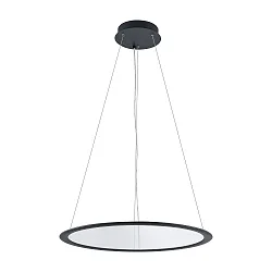 Luminaria colgante redondo IP40, transparente, negro intenso regulable