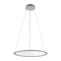 Luminaria colgante redondo IP40, gris, transparente regulable