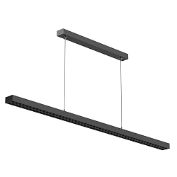 Luminaria colgante OFFICE THREE PRO UP AND DOWN controlable por DALI, directo / indirecto IP20, mate, negro intenso regulable