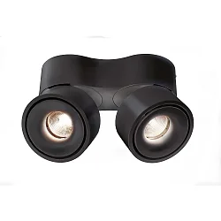 Luminaria de techo UNI II DOUBLE TILT de 2 llamas, giro cardánico IP20, negro intenso regulable