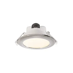 Luminaria empotrable para techos ACRUX 90 CCT Switch, con anillo decorativo IP20, plata, blanco regulable
