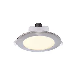 Luminaria empotrable para techos ACRUX 120 CCT Switch, con anillo decorativo IP20, plata, blanco regulable