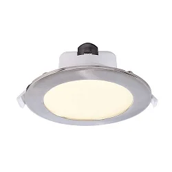 Luminaria empotrable para techos ACRUX 145 CCT Switch, con anillo decorativo IP20, plata, blanco regulable