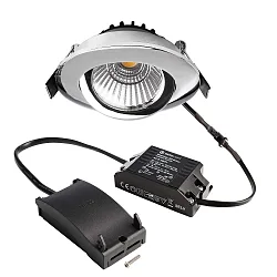 recessed spotlight DIONE IP20 swivelling, wired through IP20, chrome dimmable