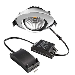 recessed spotlight DIONE IP20 DTW 930-918 swivelling, Dim-To-Warm, wired through IP20, chrome dimmable
