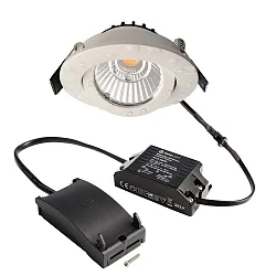 Proyector empotrado DIONE IP44 DIM 830 giratorio, con cable a través de IP44, blanco regulable