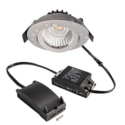 Proyector empotrado DIONE IP44 DIM 830 giratorio, con cable a través de IP44, plata regulable