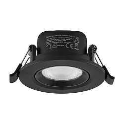 Proyector empotrado SURTUR TILT 68 CCT giratorio, CCT Switch IP20/IP44, negro regulable
