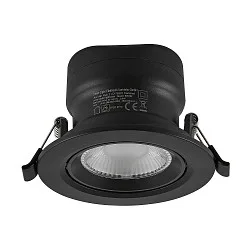 Proyector empotrado SURTUR TILT 83 DTW giratorio, Dim-To-Warm IP20/IP44, negro regulable