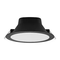 Luz downlight ACRUX PRO 190 rígido, CCT Switch, UGR < 19, multipower IP20/ IP54, brillante, negro regulable
