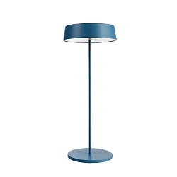 Lámpara de mesa a pilas MIRAM HEAD + TABLE STAND juego de 1, con regulador táctil, montaje magnético IP54, azul regulable