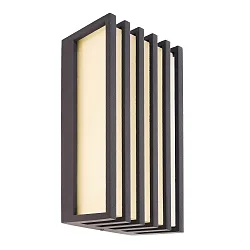 Luminaria de pared para exteriores GRUMIUM SQUARE CCT IV angular, CCT Switch, conmutable IP54, plomo oscuro 
