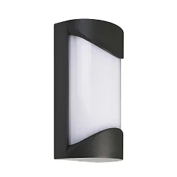 Luminaria de pared para exteriores GRUMIUM ROUND I redondo, conmutable IP54, plomo oscuro, satinado, blanco 