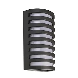 Luminaria de pared para exteriores GRUMIUM ROUND III redondo, conmutable IP54, plomo oscuro, satinado, blanco 