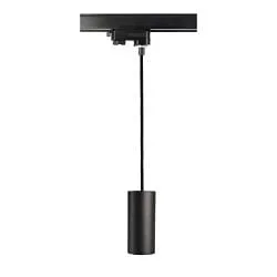 Luminaria colgante trifásica CAN 150 abajo, cilíndrico, corto GU10 IP20, negro