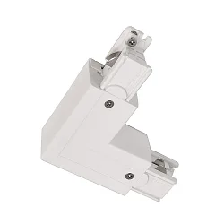 Conector en L trifásico D LINE izquierda-derecha con mecanismo intercambiable, blanco