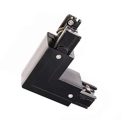Conector en L trifásico D LINE izquierda-derecha con mecanismo intercambiable, negro