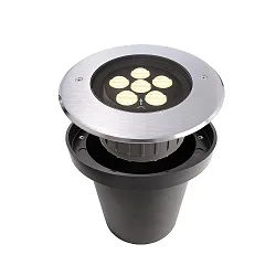 LED in-ground luminaire HP VII outdoor spot, 220-240V, 10W, 35° / 45°, IP67, 3000K, stainless steel silver, warm white