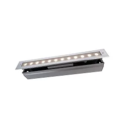 KapegoLED in-ground luminaire LINE V, 220-240V, 16W, silver clear / transparent, warm white