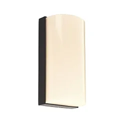 Luminaria de pared para exteriores GRUMIUM redondo IP54, plomo oscuro, satinado, blanco