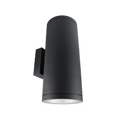 Foco para fachadas SHORELINE PRO ROUND 140 UP&DOWN de 2 llamas, redondo, CCT Switch IP65, plomo oscuro regulable