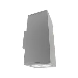 Foco para fachadas SHORELINE PRO SQUARE 140 UP&DOWN de 2 llamas, angular, CCT Switch IP65, gris claro regulable