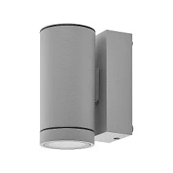 facade spotlight SHORELINE PRO GU10 ROUND 1 flame, cylindrical, with lamp socket GU10 IP65, light grey