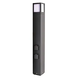 Columna de alimentación FACADO SOCKET 100 doble, lang, con iluminación, conmutable E27 IP54, plomo oscuro 