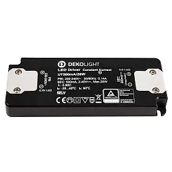 Alimentador LED FLAT CC UT500mA/20W corriente constante, negro