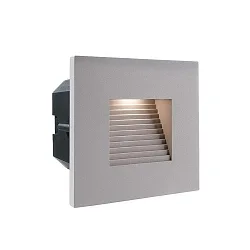 Cover SQUARE / STEP for recessed LED wall luminaire LIGHT base II COB outdoor, 10 x 10cm, beam angle 70°, silver grey