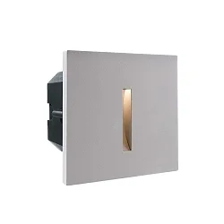 Cover LINEAR for recessed LED wall luminaire LIGHT base II COB outdoor, 10 x 10cm, beam angle 43°, aluminum, silver grey