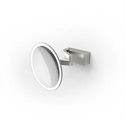 mirror with lighting VISION R mirror with 5x magnification IP44, stainless steel matt 