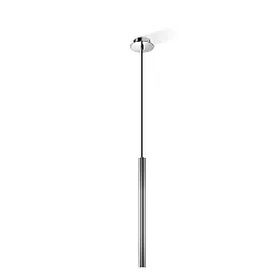 Luminaria colgante PIPE 1 IP20, níquel satinado regulable