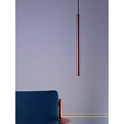 Luminaria colgante PIPE 3 IP20, níquel satinado regulable