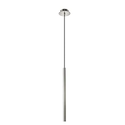 Luminaria colgante PIPE 4 IP20, níquel satinado regulable