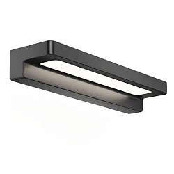 Luminaria de pared FORM 34 LED IP44, negro mate regulable