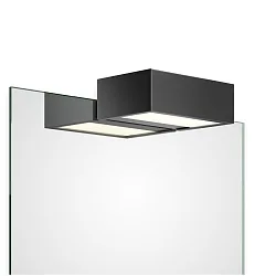 Luminaria de espejo BOX 1-15 N LED IP44, negro mate regulable