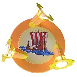 Luminaria de techo WIKINGER de 3 llamas E14 IP20, salmón