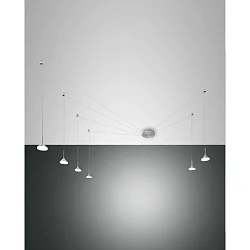 Luminaria colgante ISABELLA de 6 llamas IP20, cromo, satinado, blanco regulable