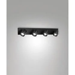 spotlight bar MODO 4 flames, adjustable GU10 IP20, black dimmable