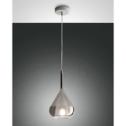 Luminaria colgante LILA de 1 llama E27 IP20, color humo, blanco regulable