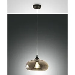 Pendant luminaire ELA, E27, 1x 60W, IP20, gray transparent