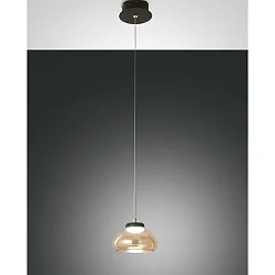 LED Pendant luminaire ARABELLA, 1x 8W, 3000K, 720lm, IP20, height 200cm max., amber