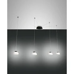 Luminaria colgante ARABELLA de 4 llamas, lang IP20, negro, blanco regulable
